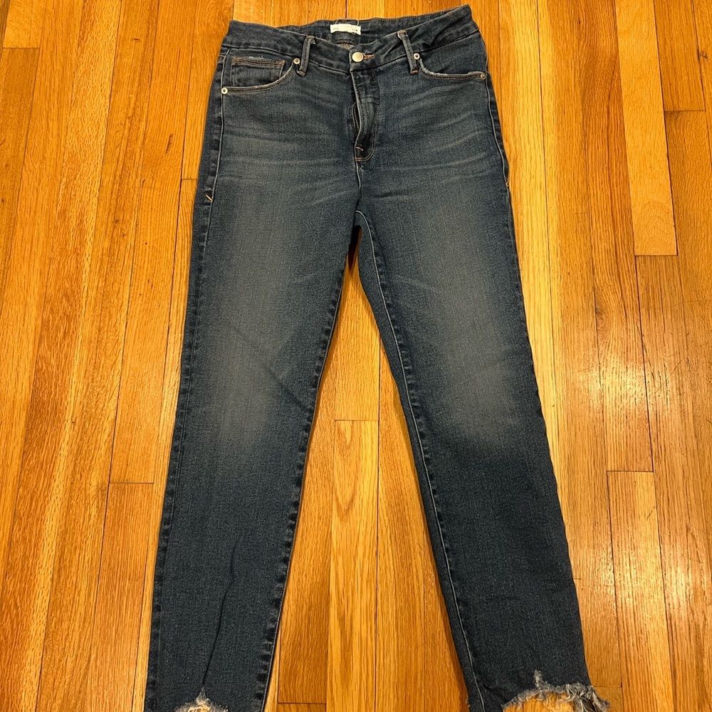 Good American 6/28 slim fit medium wash denim worn twice